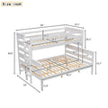 Wood Twin Xl Over Queen Bunk Bed With Ladder, White Box Spring Not Required White Wood Bedroom Bunk Solid Wood Mdf