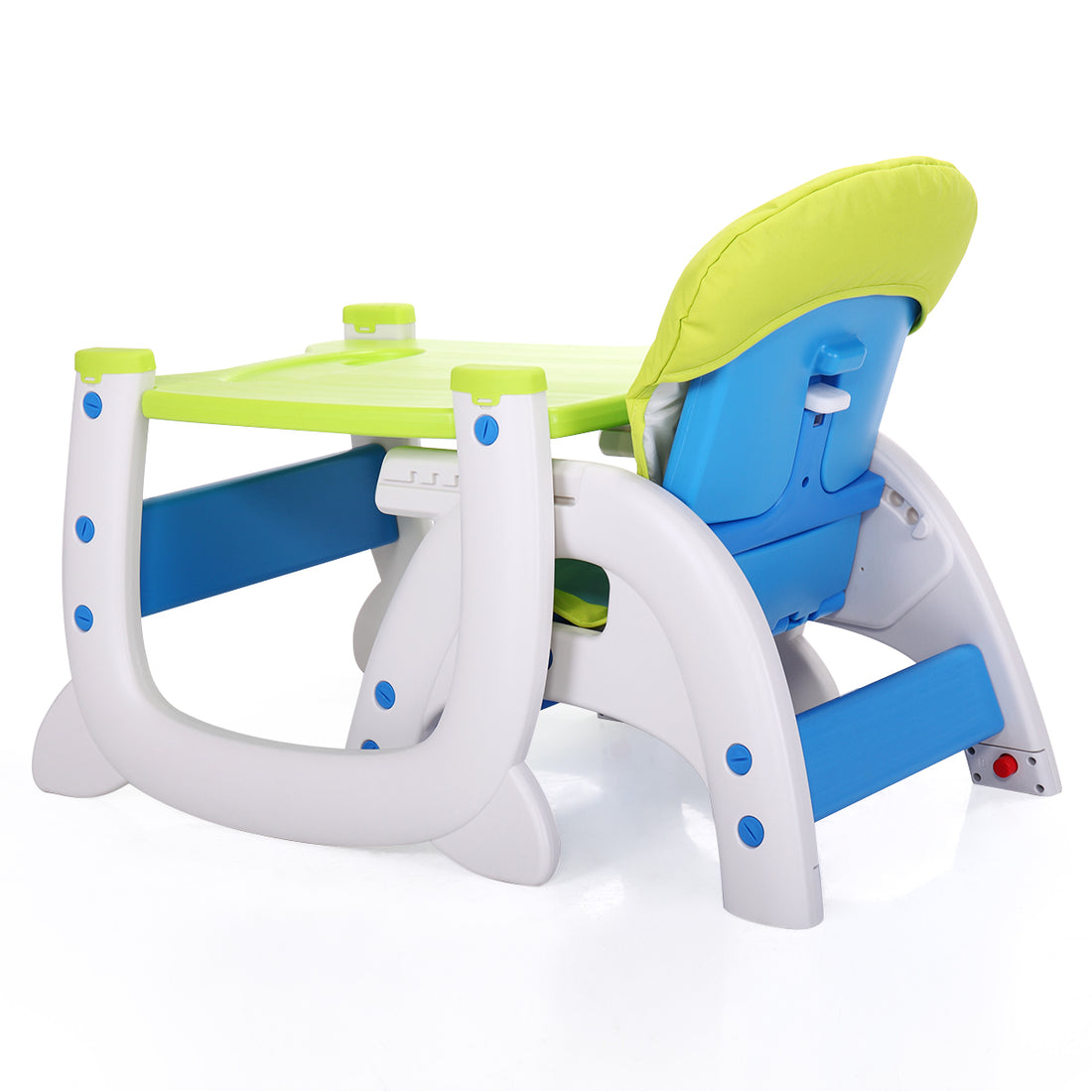 Multipurpose Adjustable Highchair For Baby Toddler Dinning Table With Feeding Tray And 5 Point Safety Buckle, Yellow Blue Polypropylene
