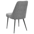 Grey And Gunmetal Side Chair Set Of 2 Solid Grey Dining Room Mid Century Modern Side Chair Solid Back Foam Upholstered