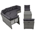 Patio Furniture Set Outdoor Furniture Daybed Rattan Sectional Furniture Set Patio Seating Group With Cushions And Center Table For Patio, Lawn, Backyard, Pool, Grey Yes Grey Water Resistant Frame Water Resistant Cushion Garden & Outdoor Sectional Seating