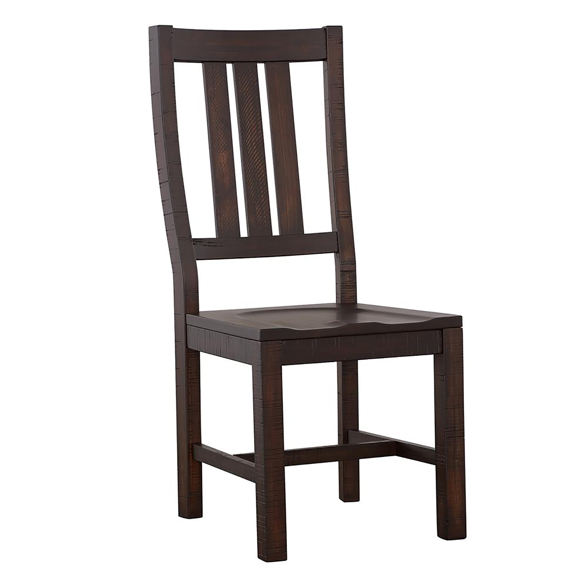 Vintage Java Slat Back Side Chair Set Of 2 Brown Dining Room Farmhouse,Rustic Side Chair Mahogany Slat Back Wood