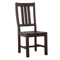 Vintage Java Slat Back Side Chair Set Of 2 Brown Dining Room Farmhouse,Rustic Side Chair Mahogany Slat Back Wood