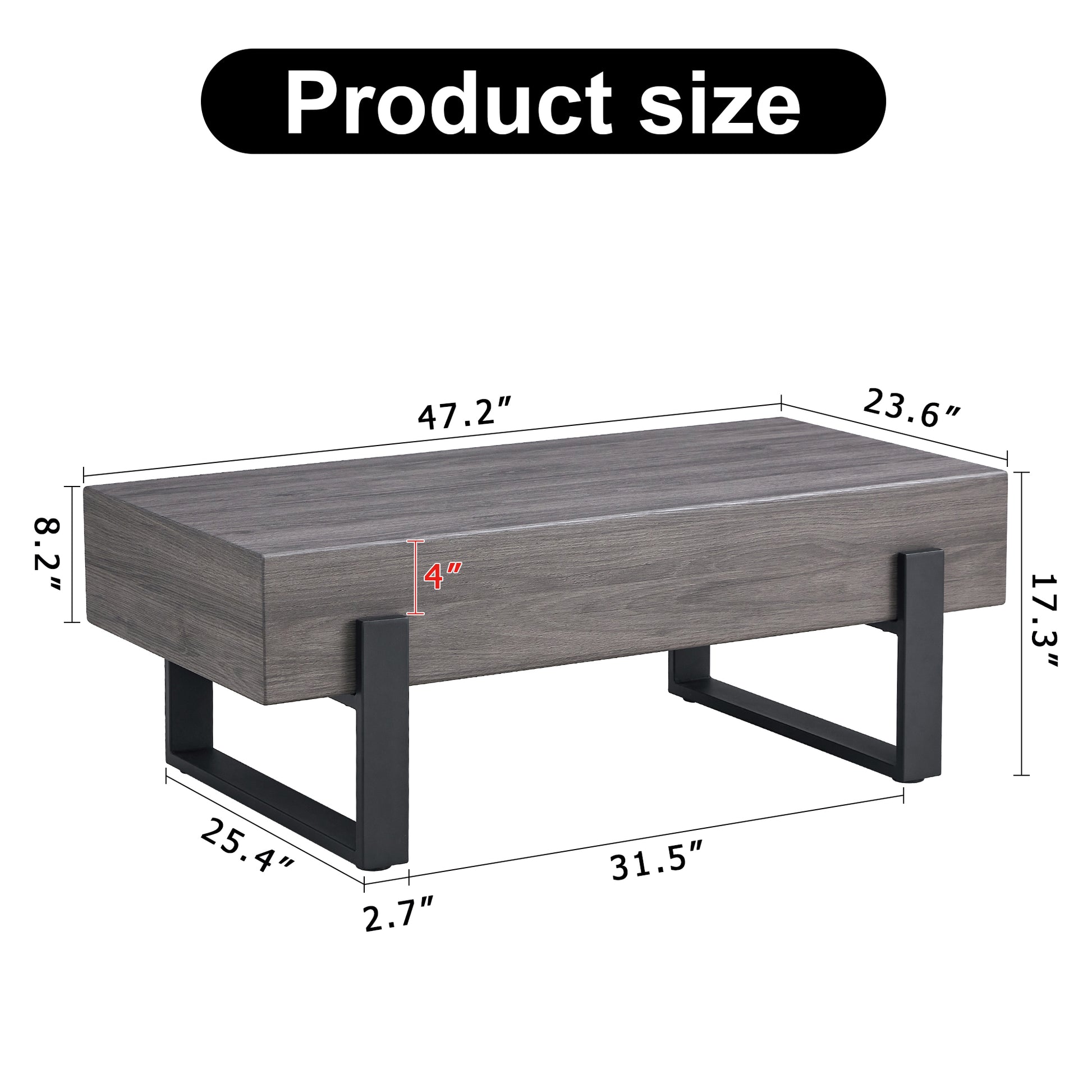 A Rustic Gray Wood Grain Mdf Coffee Table With Black Metal Legs An Elegant Space In Natural Wood Tones Grey Mdf