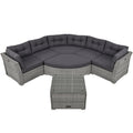 Patio Furniture Set Outdoor Furniture Daybed Rattan Sectional Furniture Set Patio Seating Group With Cushions And Center Table For Patio, Lawn, Backyard, Pool, Grey Yes Grey Water Resistant Frame Water Resistant Cushion Garden & Outdoor Sectional Seating