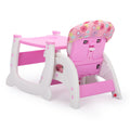 Multipurpose Adjustable Highchair For Baby Toddler Dinning Table With Feeding Tray And 5 Point Safety Buckle, Pink Pink Polypropylene