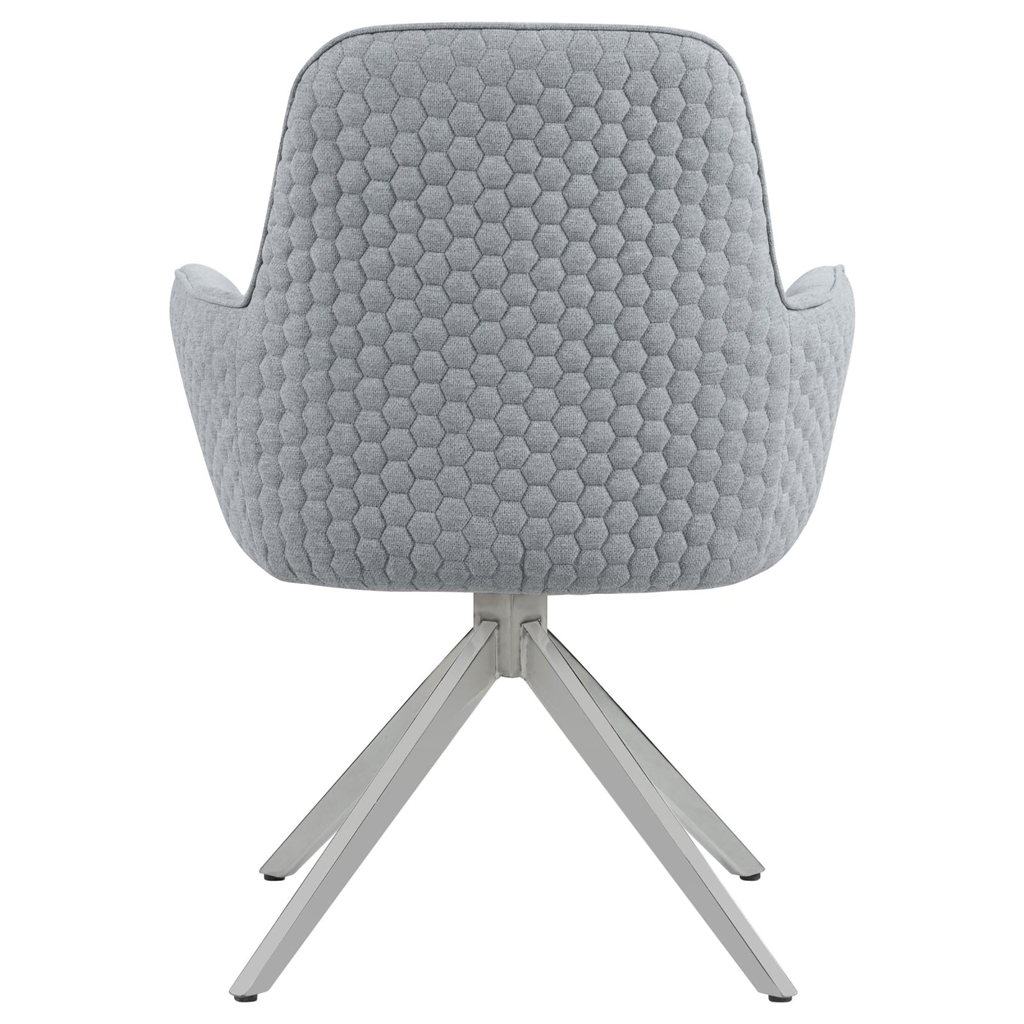 Light Grey and Chrome Flare Arm Side Chair