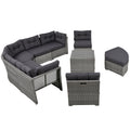 Patio Furniture Set Outdoor Furniture Daybed Rattan Sectional Furniture Set Patio Seating Group With Cushions And Center Table For Patio, Lawn, Backyard, Pool, Grey Yes Grey Water Resistant Frame Water Resistant Cushion Garden & Outdoor Sectional Seating