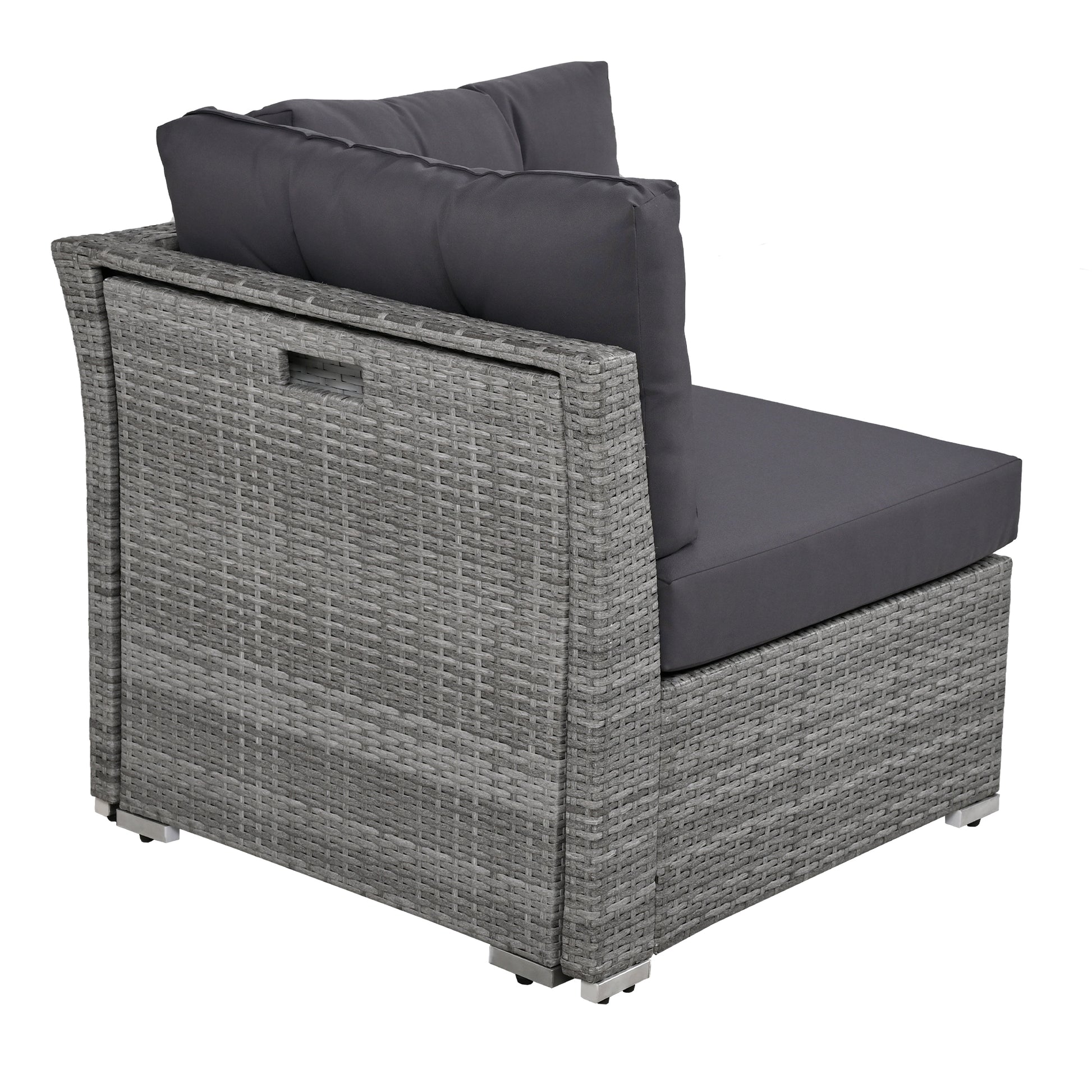 Patio Furniture Set Outdoor Furniture Daybed Rattan Sectional Furniture Set Patio Seating Group With Cushions And Center Table For Patio, Lawn, Backyard, Pool, Grey Yes Grey Water Resistant Frame Water Resistant Cushion Garden & Outdoor Sectional Seating