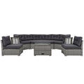 Patio Furniture Set Outdoor Furniture Daybed Rattan Sectional Furniture Set Patio Seating Group With Cushions And Center Table For Patio, Lawn, Backyard, Pool, Grey Yes Grey Water Resistant Frame Water Resistant Cushion Garden & Outdoor Sectional Seating