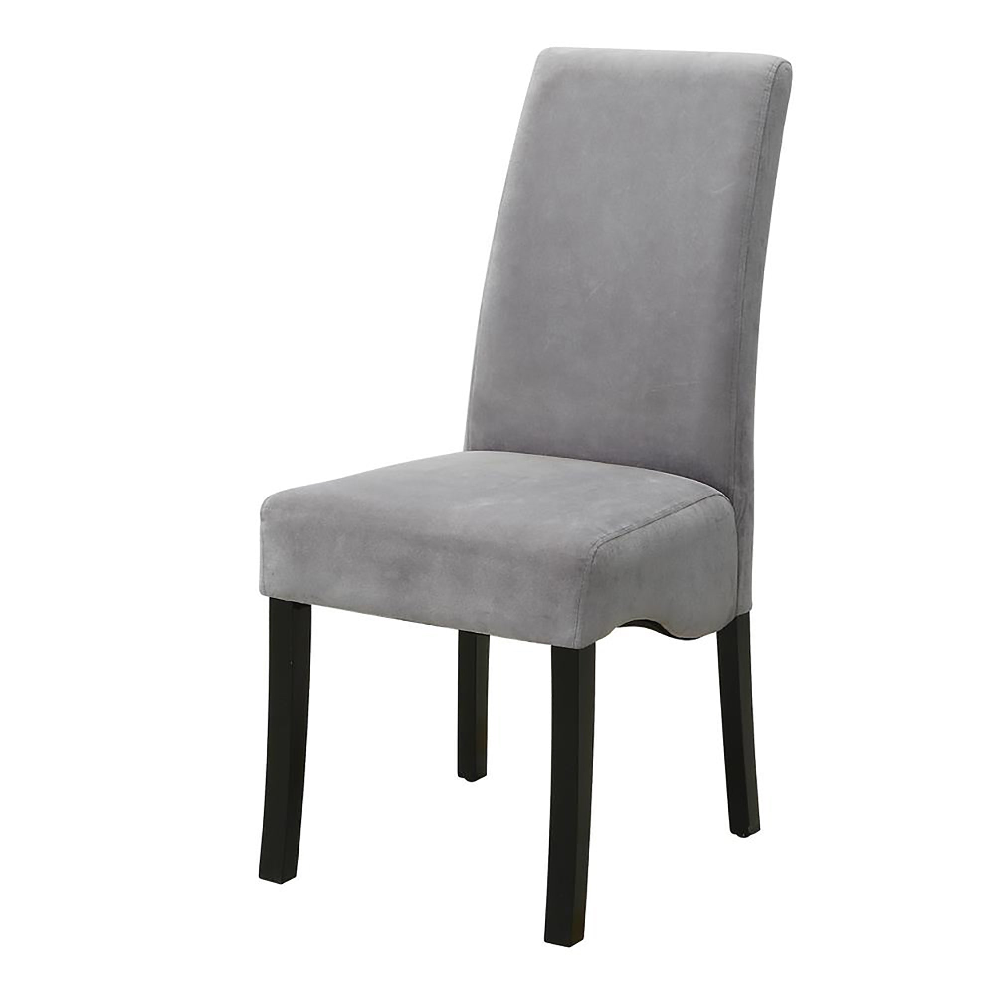 Grey And Black Upholestered Dining Chair Set Of 2 Solid Grey Dining Room Spot Clean Rectangular Contemporary,Modern Side Chair Solid Back Foam Upholstered