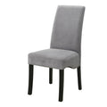 Grey And Black Upholestered Dining Chair Set Of 2 Solid Grey Dining Room Spot Clean Rectangular Contemporary,Modern Side Chair Solid Back Foam Upholstered