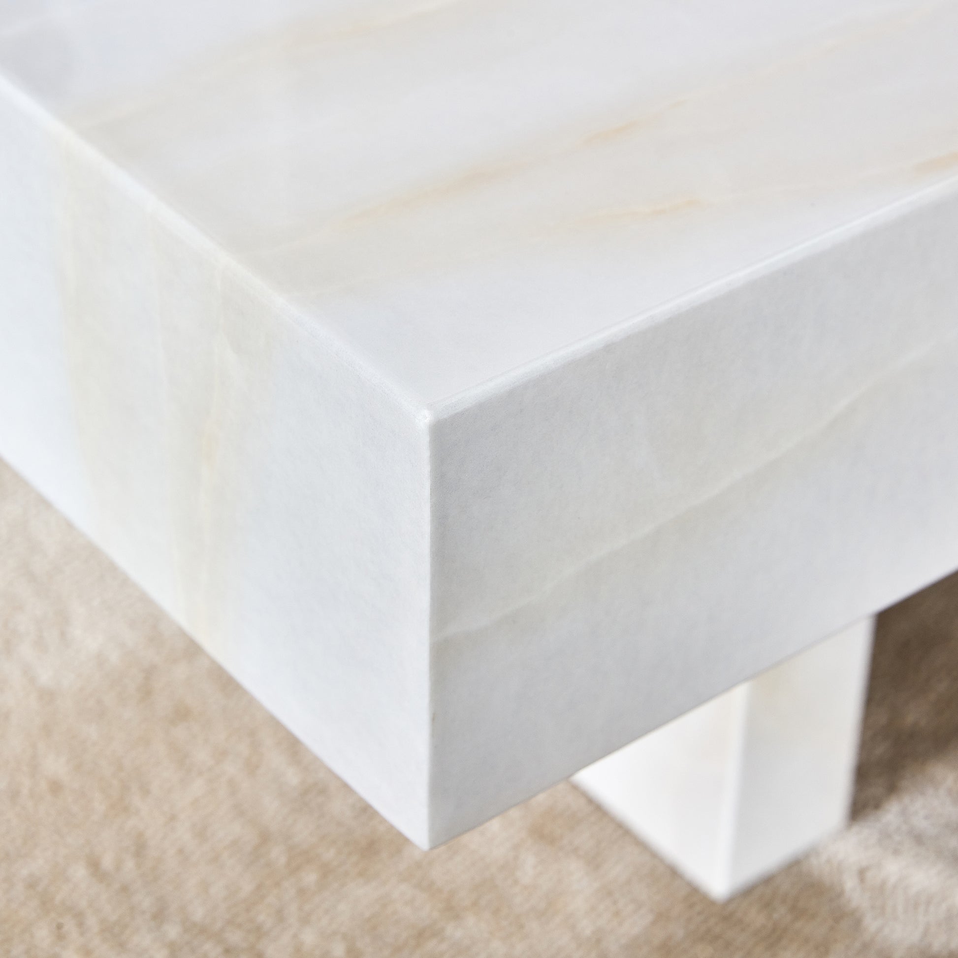 A Modern And Practical Coffee Table With Imitation Marble Patterns, Made Of Mdf Material. The Fusion Of Elegance And Natural Fashion 47.2"* 23.6"* 12 " White Mdf