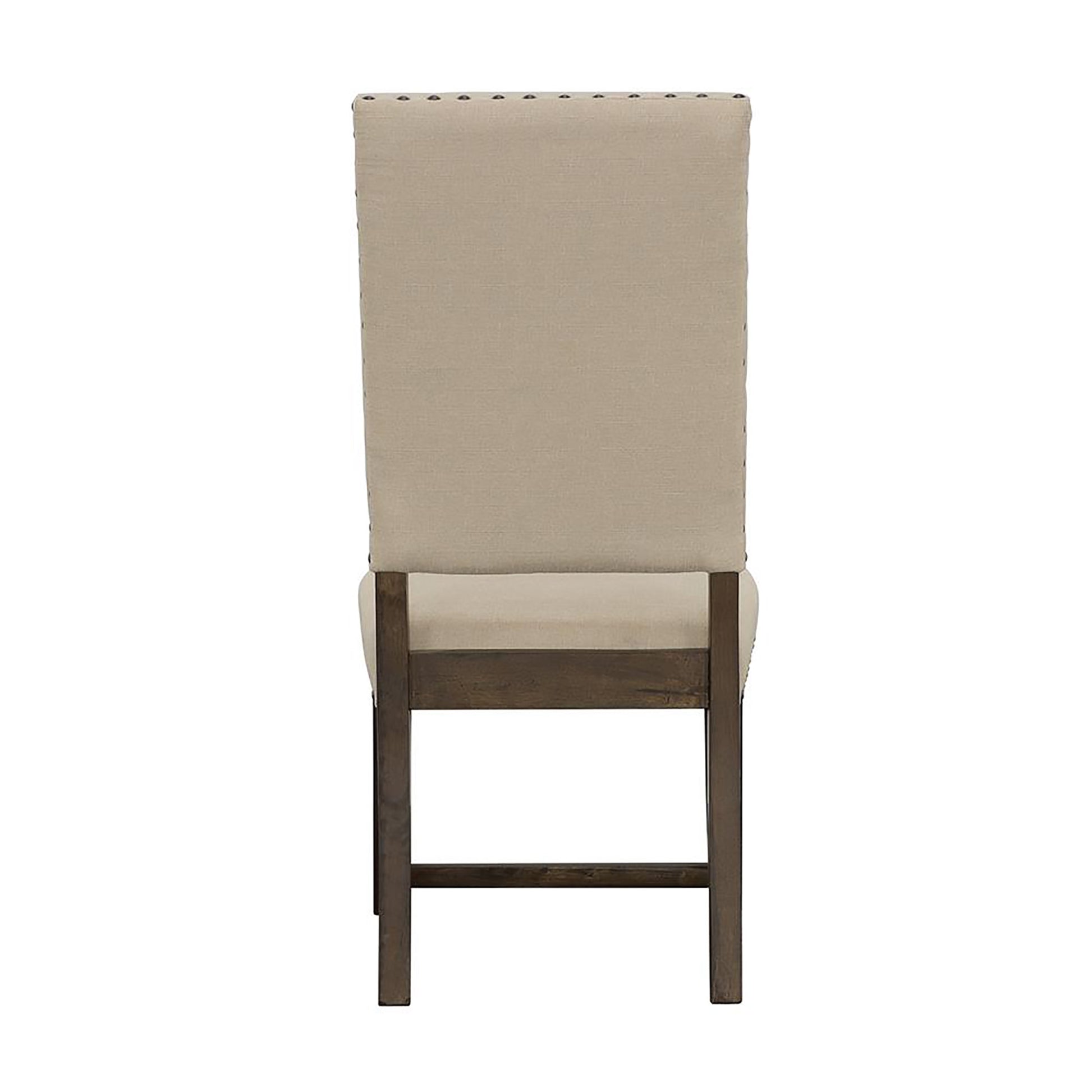 Beige And Smokey Black Upholestered Side Chair Set Of 2 Solid Beige Dining Room Wipe Clean Rectangular Rustic Side Chair Rubberwood Solid Back Foam Upholstered