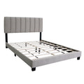 Gray Queen Size Adjustable Upholstered Bed Frame, Vintage Style And Clean Line Design, Popular Style Box Spring Not Required Queen Gray Wood Espresso Bedroom American Design,Minimalist,Modern,Ultra Modern Rubberwood Adjustable Bedbase Fiber Foam And