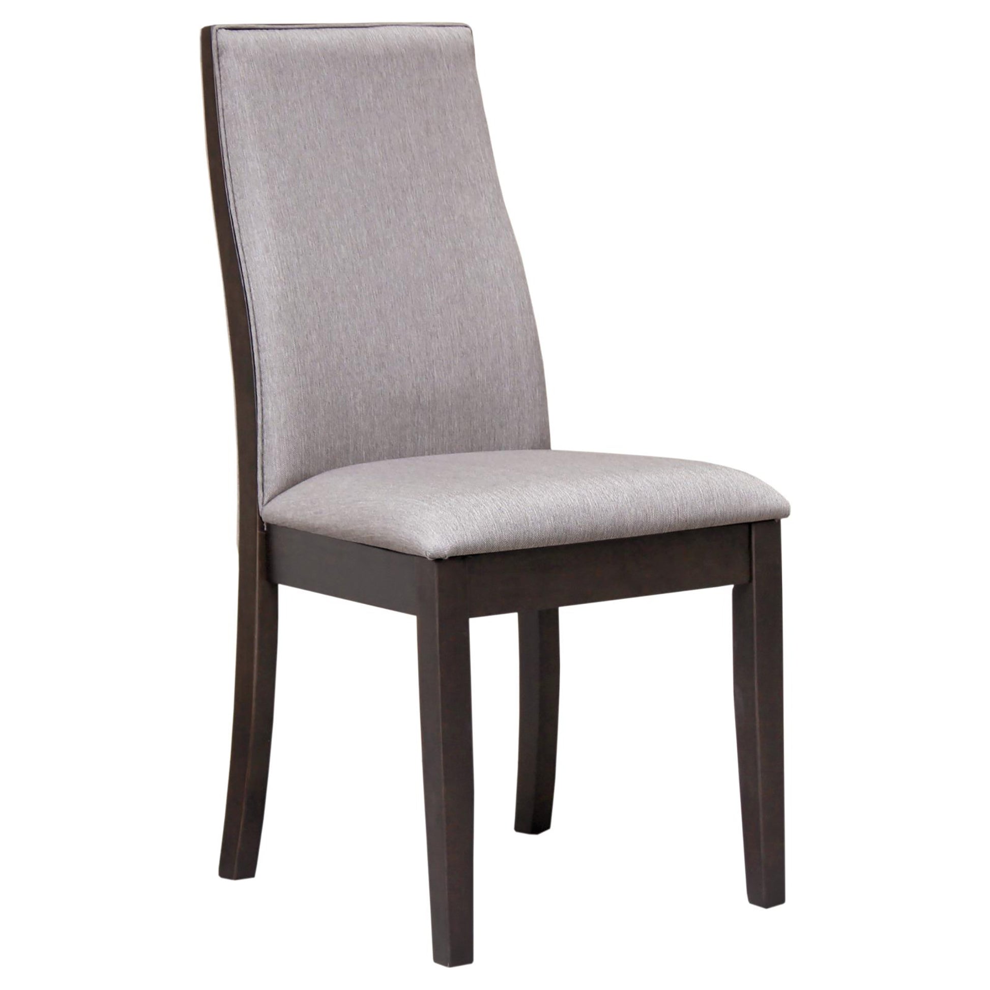 Taupe And Espresso Upholstered Dining Chair Set Of 2 Solid Brown Espresso Dining Room Farmhouse,Rustic Side Chair Rubberwood Solid Back Foam Upholstered