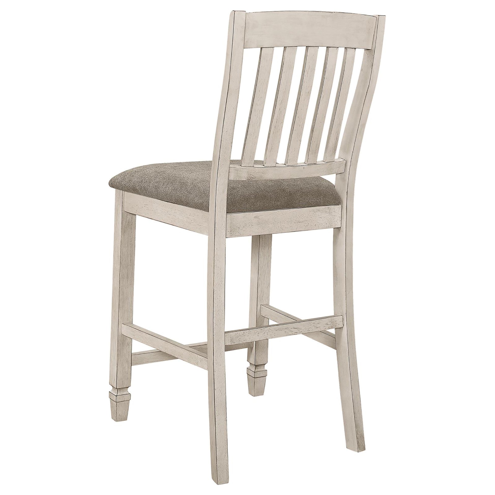 Nutmeg And Rustic Cream Counter Height Chair Set Of 2 Ivory Dining Room Farmhouse,Rustic Bar Stools Rubberwood Slat Back Wood