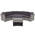 Patio Furniture Set Outdoor Furniture Daybed Rattan Sectional Furniture Set Patio Seating Group With Cushions And Center Table For Patio, Lawn, Backyard, Pool, Grey Yes Grey Water Resistant Frame Water Resistant Cushion Garden & Outdoor Sectional Seating