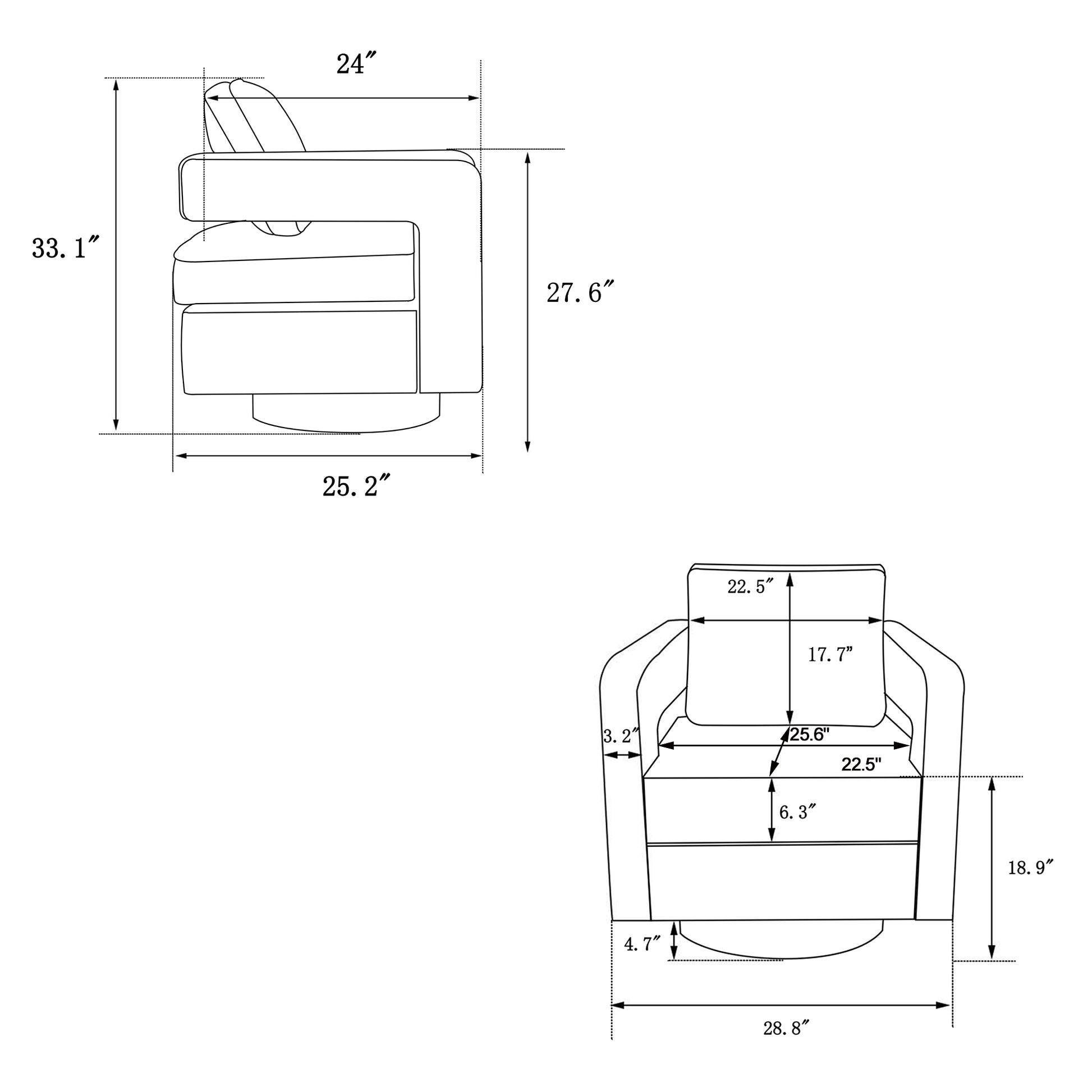 Swivel Barrel Chair For Living Room,360 Degree Swivel Club Modern Accent Single Sofa Chair, Small Leisure Arm Chair For Nursery, Hotel, Bedroom, Office Orange Primary Living Space Modern Linen