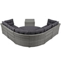 Patio Furniture Set Outdoor Furniture Daybed Rattan Sectional Furniture Set Patio Seating Group With Cushions And Center Table For Patio, Lawn, Backyard, Pool, Grey Yes Grey Water Resistant Frame Water Resistant Cushion Garden & Outdoor Sectional Seating