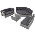 Patio Furniture Set Outdoor Furniture Daybed Rattan Sectional Furniture Set Patio Seating Group With Cushions And Center Table For Patio, Lawn, Backyard, Pool, Grey Yes Grey Water Resistant Frame Water Resistant Cushion Garden & Outdoor Sectional Seating