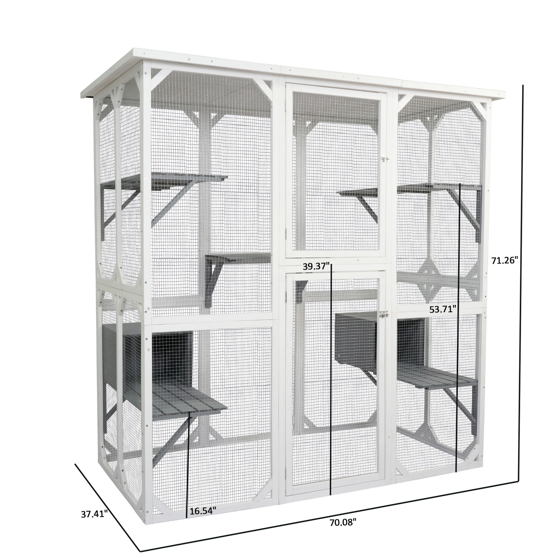 Xpt018 Cat Cage Box Ly House Cute Pet Play Speace Wooden White Medium Natural Solid Wood