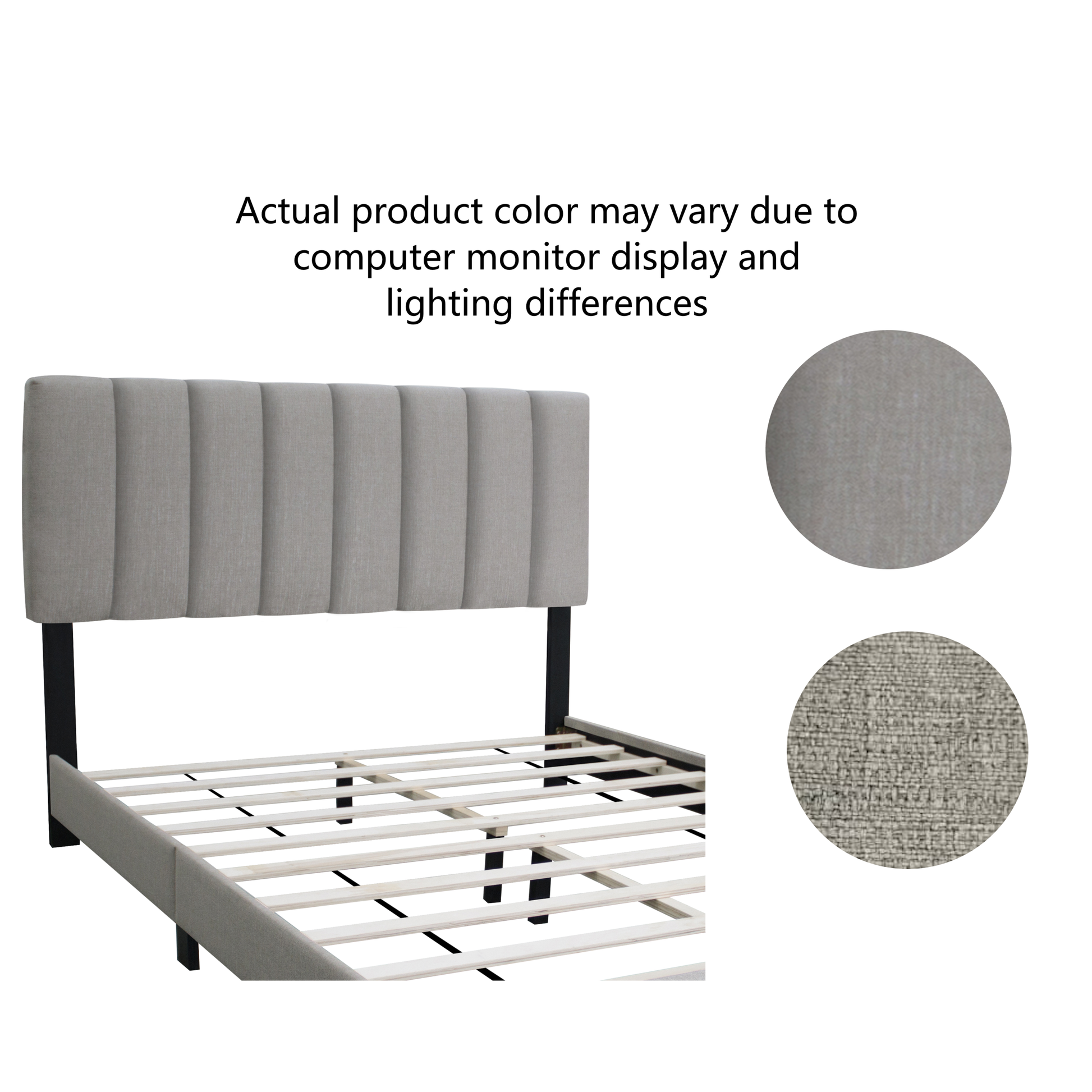 Gray Queen Size Adjustable Upholstered Bed Frame, Vintage Style And Clean Line Design, Popular Style Box Spring Not Required Queen Gray Wood Espresso Bedroom American Design,Minimalist,Modern,Ultra Modern Rubberwood Adjustable Bedbase Fiber Foam And