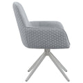 Light Grey And Chrome Arm Side Chair Grey Dining Room Spot Clean Contemporary,Modern Arm Chair Solid Back Foam Upholstered