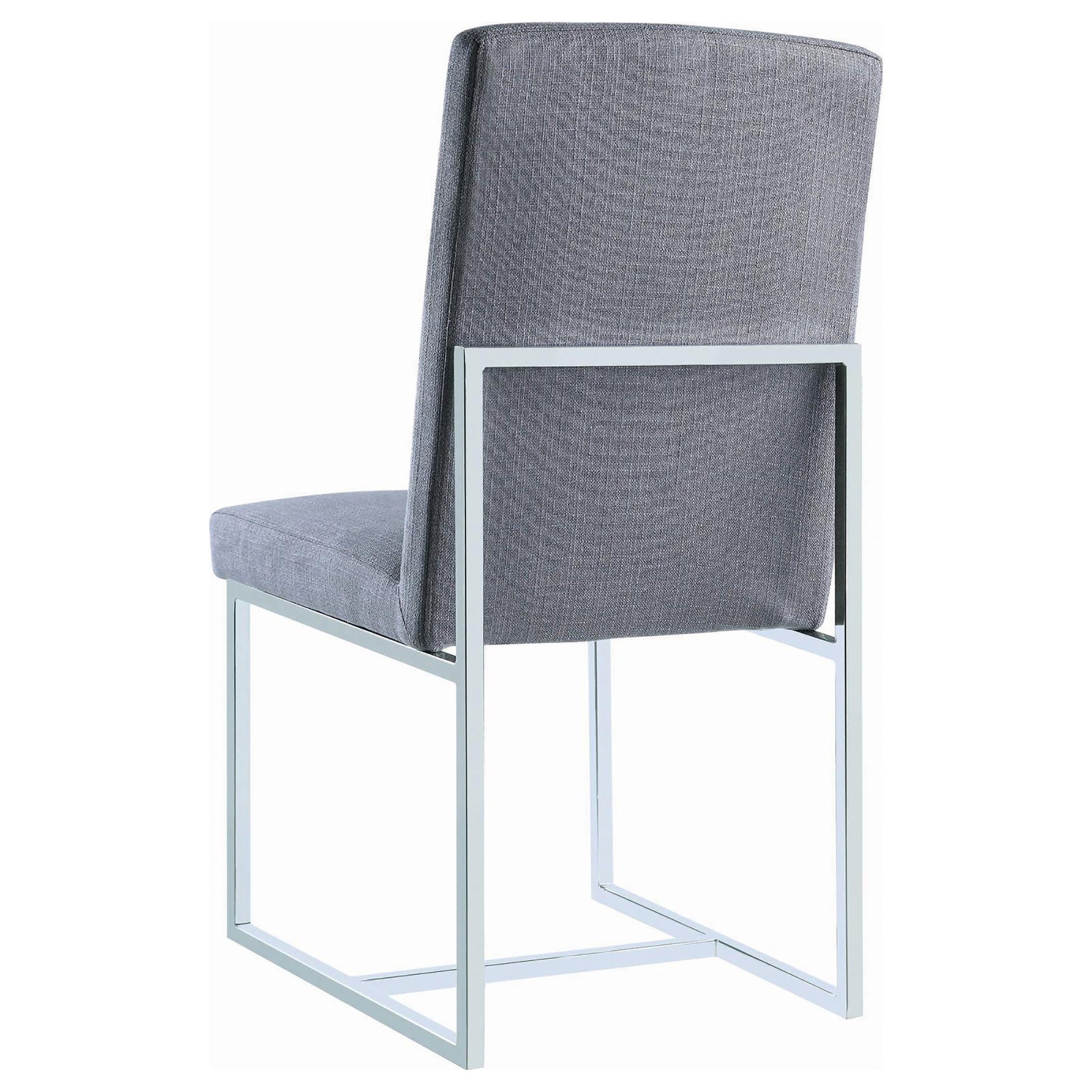 Grey Cube Base Dining Chair Set Of 2 Solid Grey Dining Room Contemporary,Modern Dining Chairs Solid Back Foam Upholstered