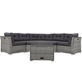 Patio Furniture Set Outdoor Furniture Daybed Rattan Sectional Furniture Set Patio Seating Group With Cushions And Center Table For Patio, Lawn, Backyard, Pool, Grey Yes Grey Water Resistant Frame Water Resistant Cushion Garden & Outdoor Sectional Seating