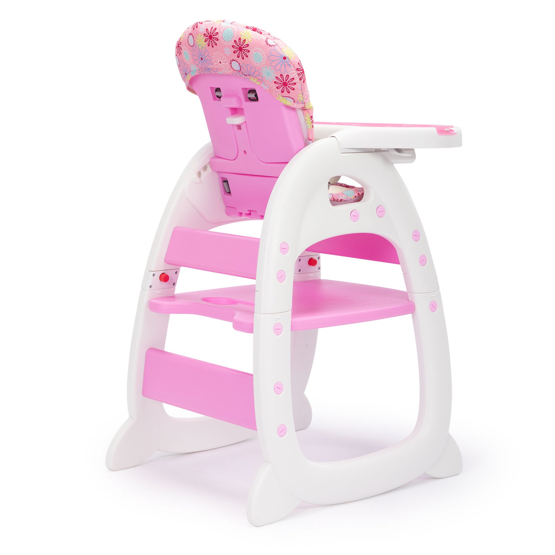 Multipurpose Adjustable Highchair For Baby Toddler Dinning Table With Feeding Tray And 5 Point Safety Buckle, Pink Pink Polypropylene