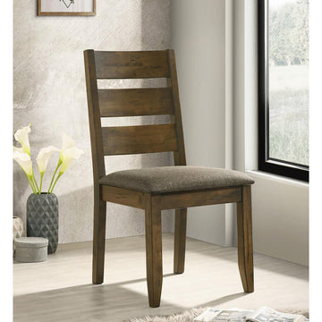 Knotty Nutmeg And Grey Ladderback Dining Chair Set Of 2 Brown Dining Room Farmhouse,Rustic Side Chair Rubberwood Wood