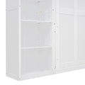 Full Size Murphy Bed Wall Bed With Shelves,White White Solid Wood Mdf