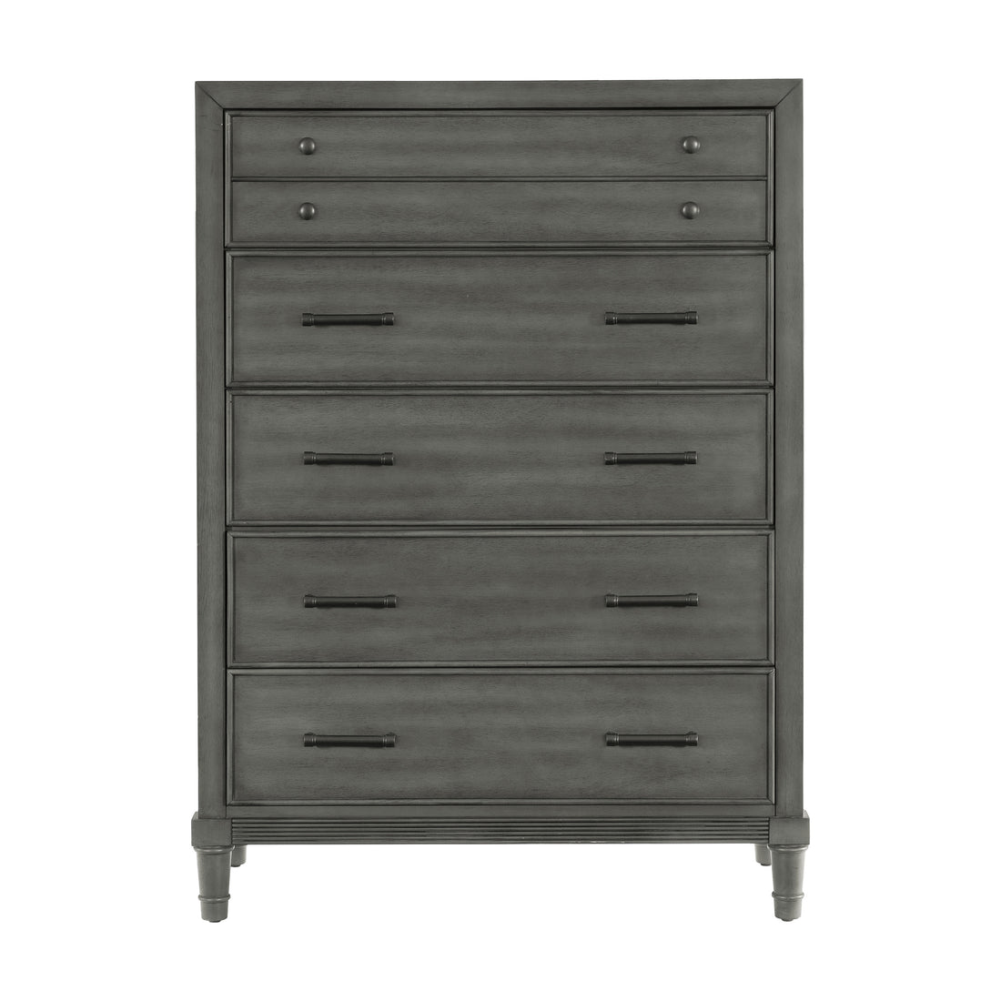 Modern Transitional Style Bedroom Furniture 1Pc Chest Of 5 Drawers Gray Finish Gray Bedroom Modern,Transitional Wood