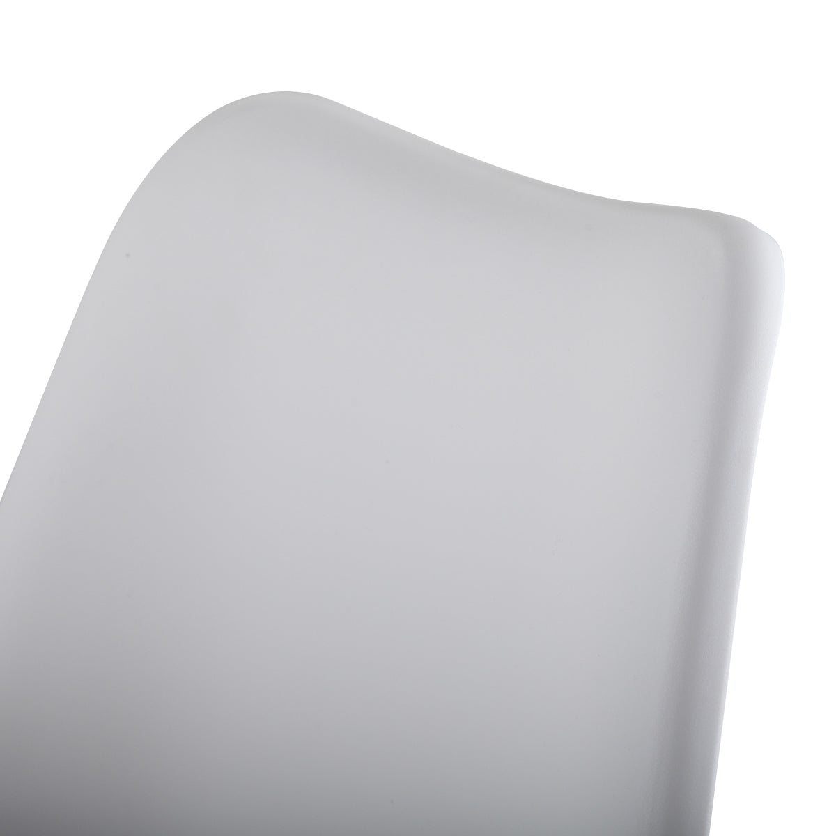 Swivel Tulip Side Chair For Kitchen And Dining Room Bar With Cushioned Seat And Curved Backrest, White And Gray White Gray Metal