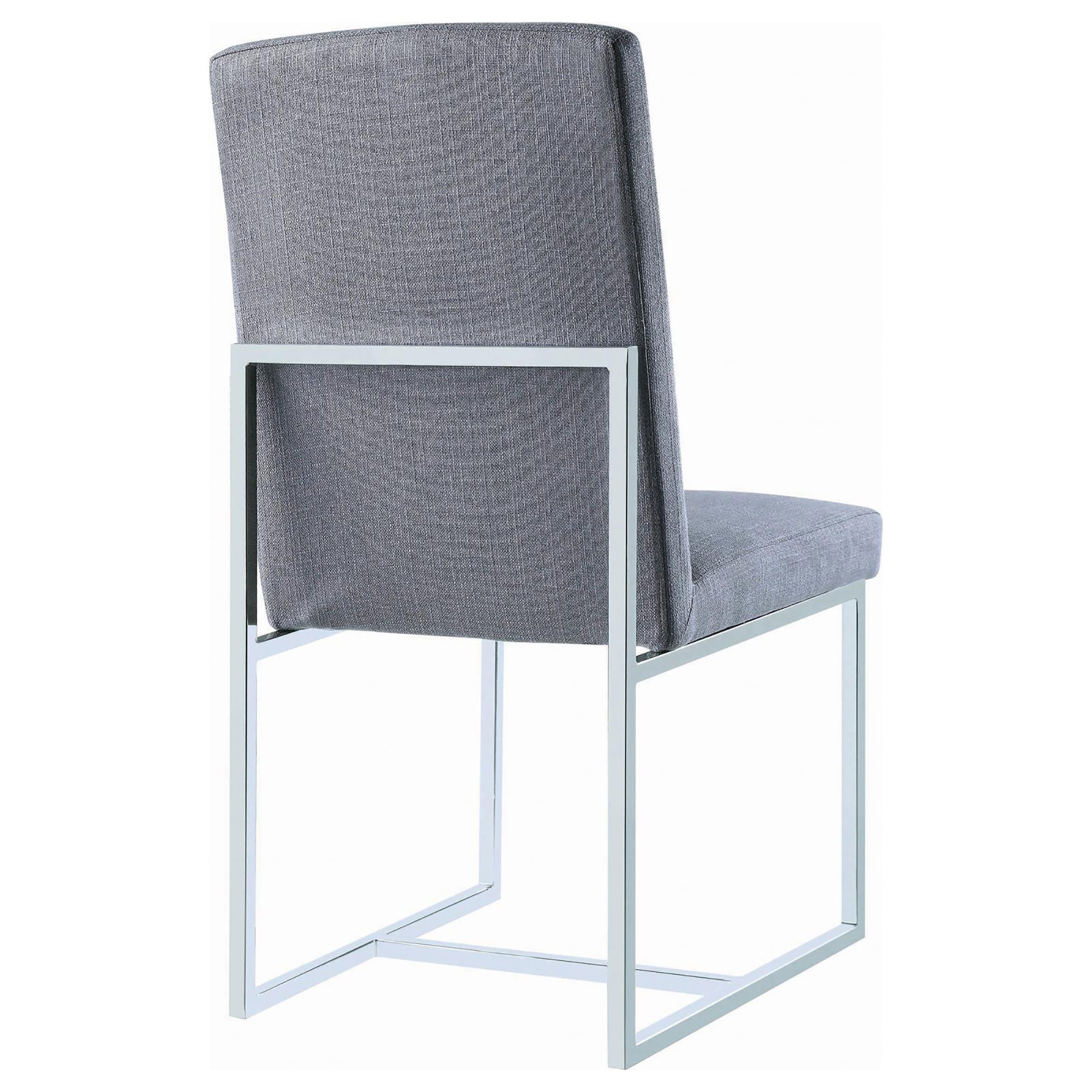 Grey Cube Base Dining Chair Set of 2