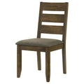 Knotty Nutmeg And Grey Ladderback Dining Chair Set Of 2 Brown Dining Room Farmhouse,Rustic Side Chair Rubberwood Wood