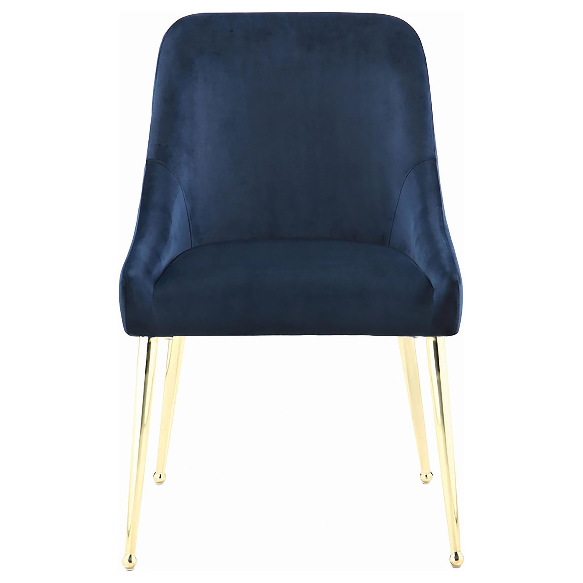 Dark Ink Blue And Gold Wingback Dining Chair Set Of 2 Solid Blue Dining Room Contemporary,Modern Side Chair Wing Back Foam Upholstered