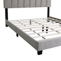 Gray Queen Size Adjustable Upholstered Bed Frame, Vintage Style And Clean Line Design, Popular Style Box Spring Not Required Queen Gray Wood Espresso Bedroom American Design,Minimalist,Modern,Ultra Modern Rubberwood Adjustable Bedbase Fiber Foam And