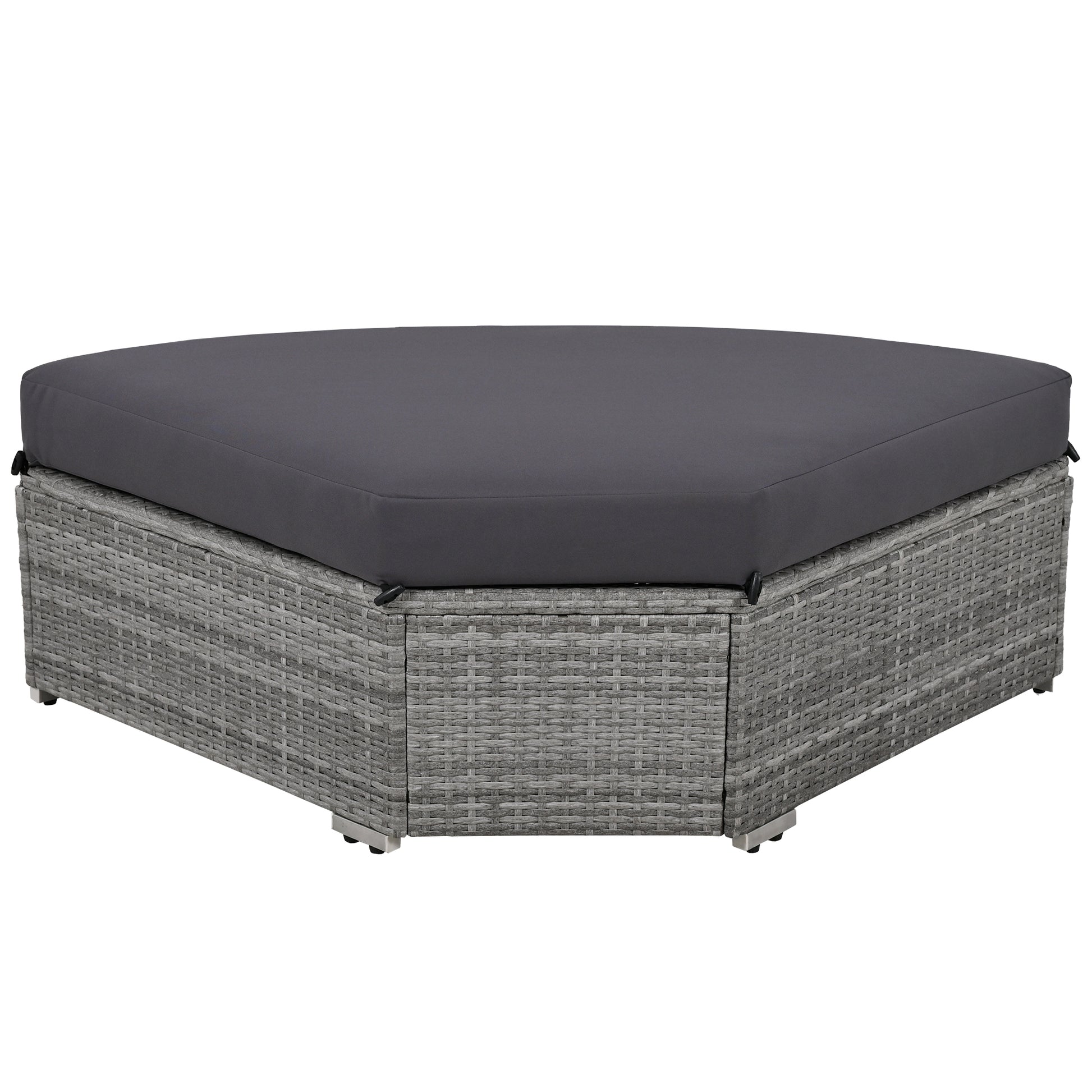 Patio Furniture Set Outdoor Furniture Daybed Rattan Sectional Furniture Set Patio Seating Group With Cushions And Center Table For Patio, Lawn, Backyard, Pool, Grey Yes Grey Water Resistant Frame Water Resistant Cushion Garden & Outdoor Sectional Seating