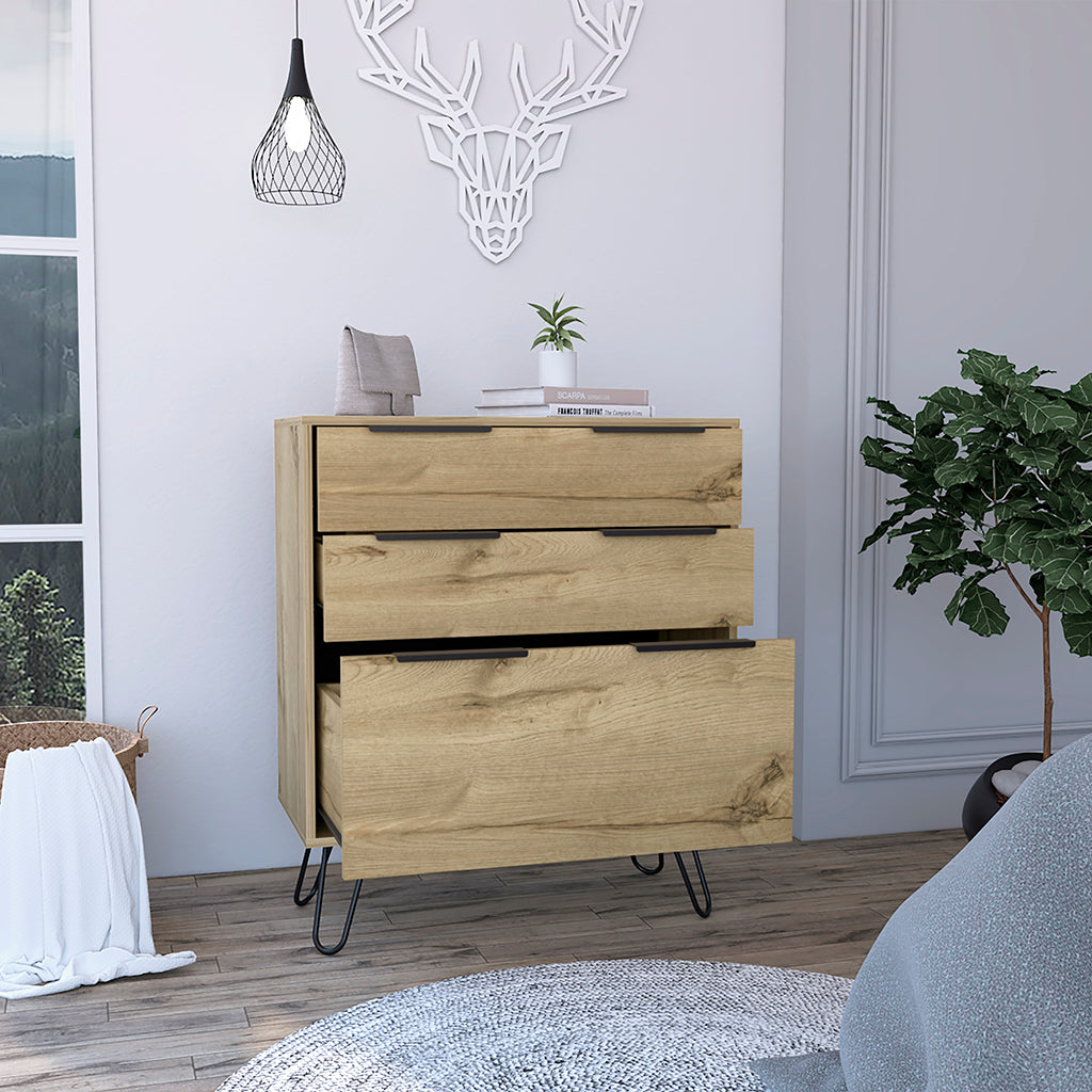 Drawer Dresser Hartly, Bedroom, Light Oak Light Oak Particle Board Engineered Wood