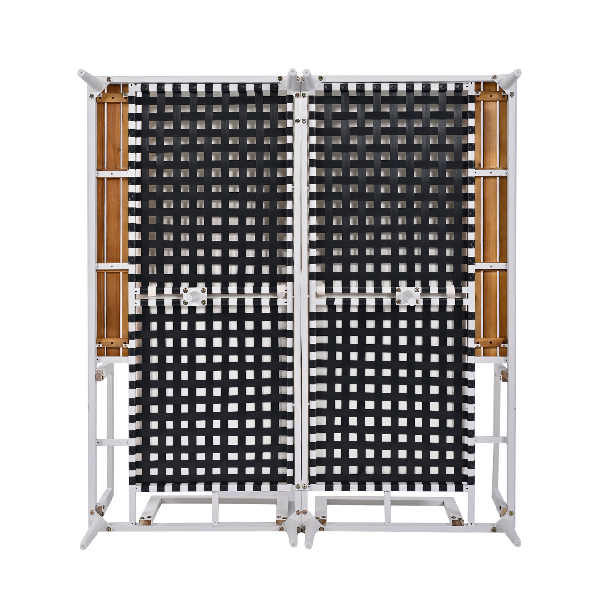 Modern Outdoor Daybed Patio Metal Daybed With Wood Topped Side Spaces For Drinks, 2 In 1 Padded Chaise Lounges For Poolside, Balcony, Deck, Beige Yes Lounge Beige Weather Resistant Frame Fade