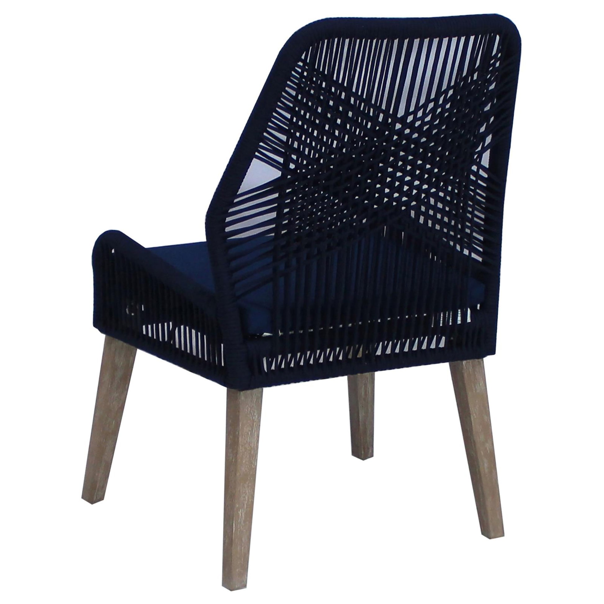 Dark Navy Back Side Chair Set Of 2 Blue Dining Room Wipe Clean Coastal Side Chair Mahogany Wood