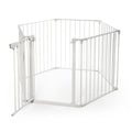 6 Panel Metal Baby Playpen Fireplace Safety Fence W Walk Through Door In 2 Directions, 5 In 1 Extra Wide Barrier Gate For Indoor Baby Pet Christmas Tree, White White Metal