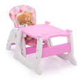 Multipurpose Adjustable Highchair For Baby Toddler Dinning Table With Feeding Tray And 5 Point Safety Buckle, Pink Pink Polypropylene