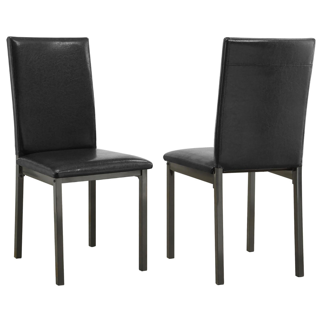 Black And Grey Upholestered Side Chair Set Of 2 Solid Black Dining Room Transitional Side Chair Solid Back Foam Upholstered