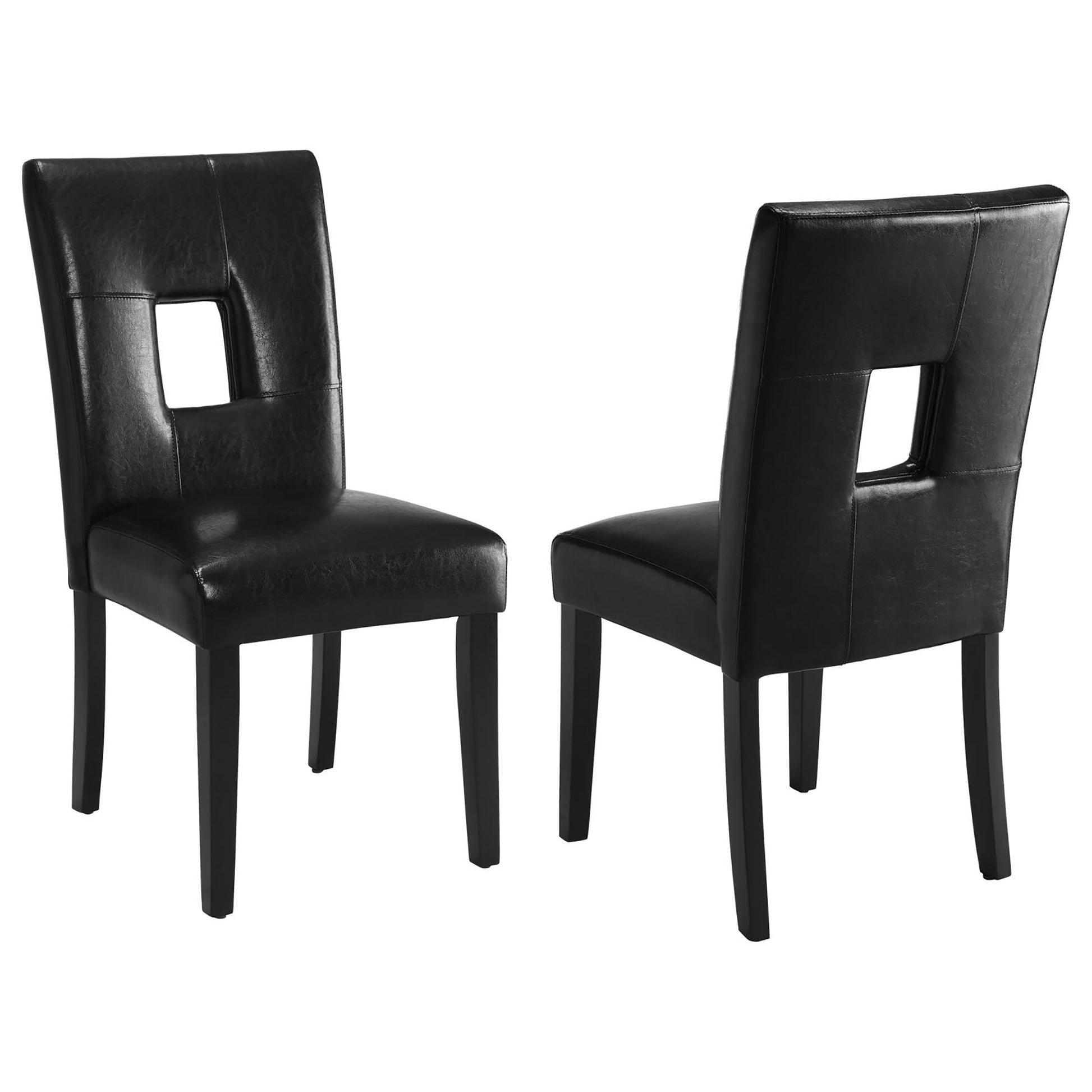 Black Open Back Counter Height Chair Set Of 2 Black Dining Room Contemporary,Modern Side Chair Rubberwood Open Back Foam Upholstered