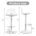 Modern Minimalist Bar Chairs And Bar Stools. Can Rotate 360 And Adjust Lifting. Pet Backrest And Pu Seats. Set Of 2. Suitable For Bars, Restaurants, And Front Desk Cashiers. White Pu