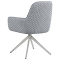 Light Grey And Chrome Arm Side Chair Grey Dining Room Spot Clean Contemporary,Modern Arm Chair Solid Back Foam Upholstered