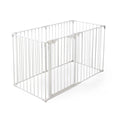 6 Panel Metal Baby Playpen Fireplace Safety Fence W Walk Through Door In 2 Directions, 5 In 1 Extra Wide Barrier Gate For Indoor Baby Pet Christmas Tree, White White Metal