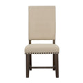 Beige And Smokey Black Upholestered Side Chair Set Of 2 Solid Beige Dining Room Wipe Clean Rectangular Rustic Side Chair Rubberwood Solid Back Foam Upholstered